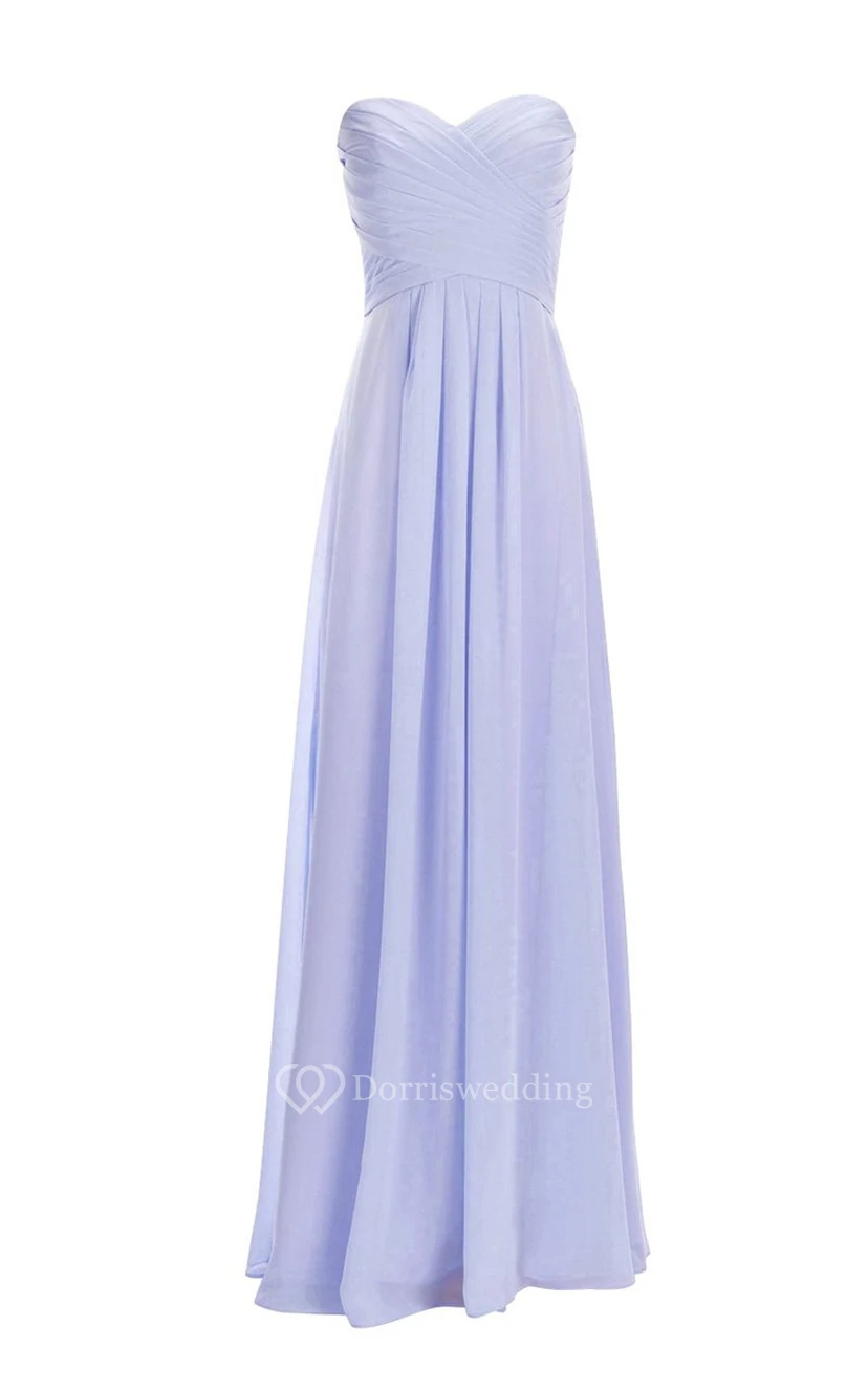 Sweetheart Criss-cross Chiffon A-line Dress With Lace-up Back view 26
