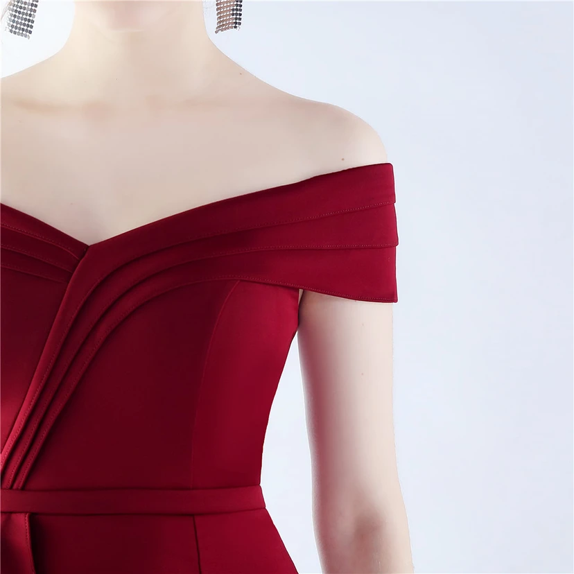 Klassisches langes Abendkleid aus Satin mit One-Shoulder-Ausschnitt view 17