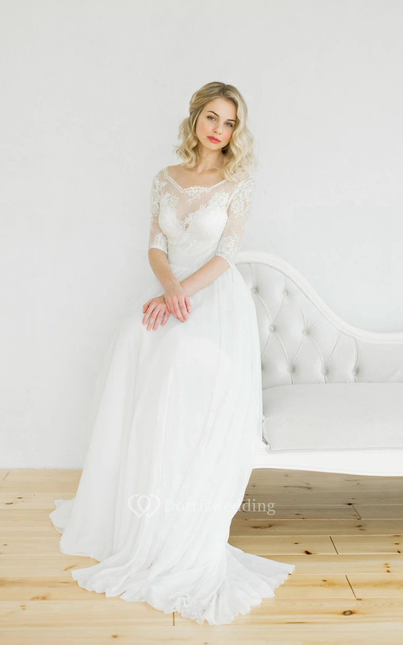 Robe de mariée blanche style vintage pour un renouvellement de vœux.