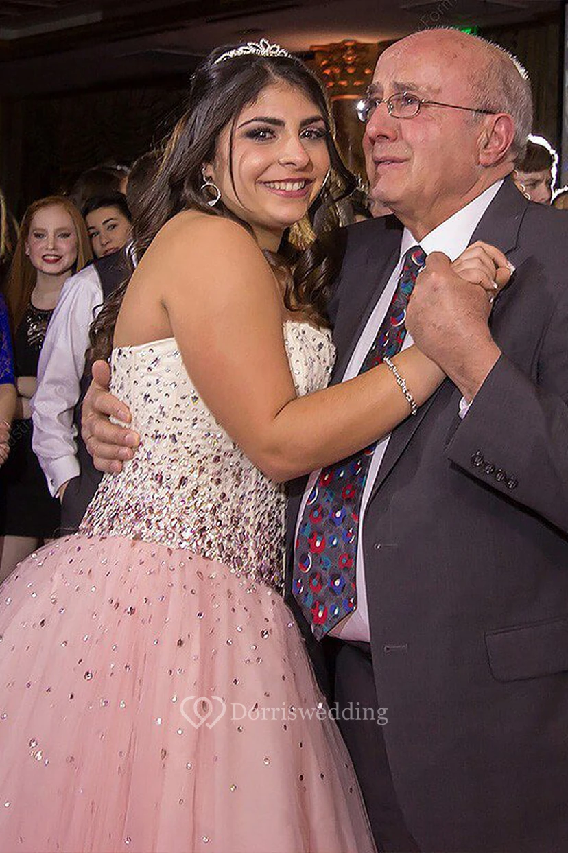 Ballkleid aus Tüll mit herzförmigem Ausschnitt, ärmellos, mit Reißverschluss view 3