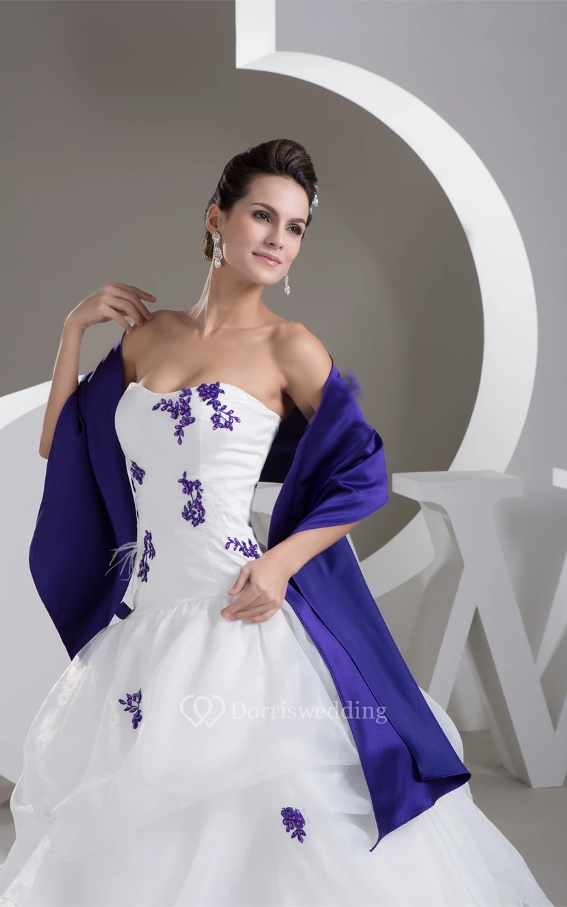 Sweetheart Ruffled Wrap and Ball-Gown With Lace view 8