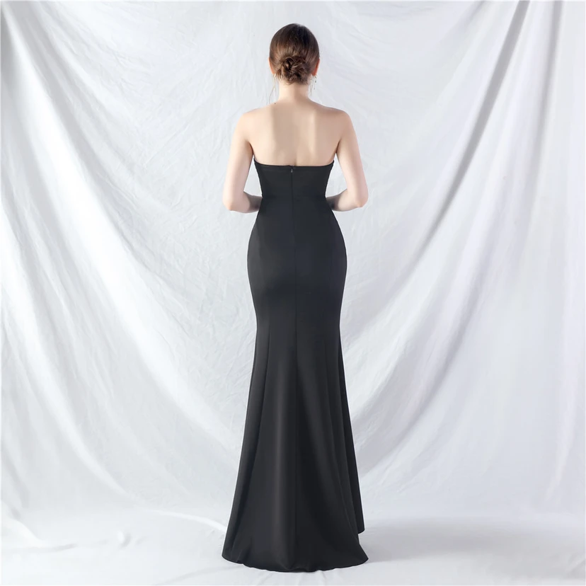 Craft Dress Sexy Off-Shoulder Wrapped Chest Satin Evening Dress view 54