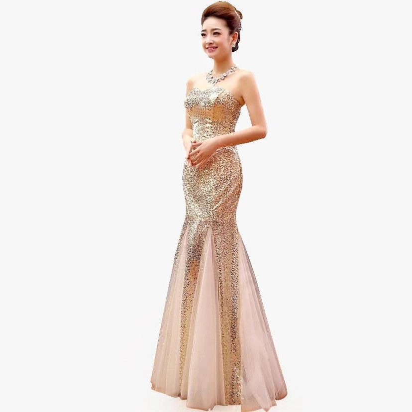 Glamorous Sequins Mermaid Sweetheart Evening Dress Zipper Sleeveless view 3