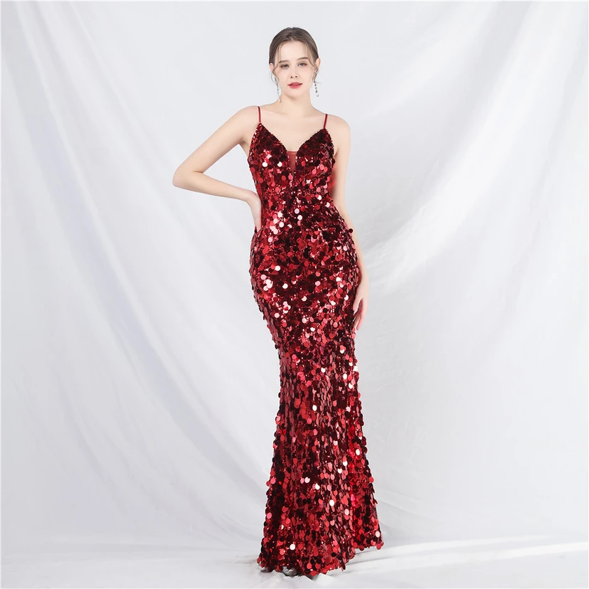 Robe de soirée longue à bretelles haut de gamme view 9