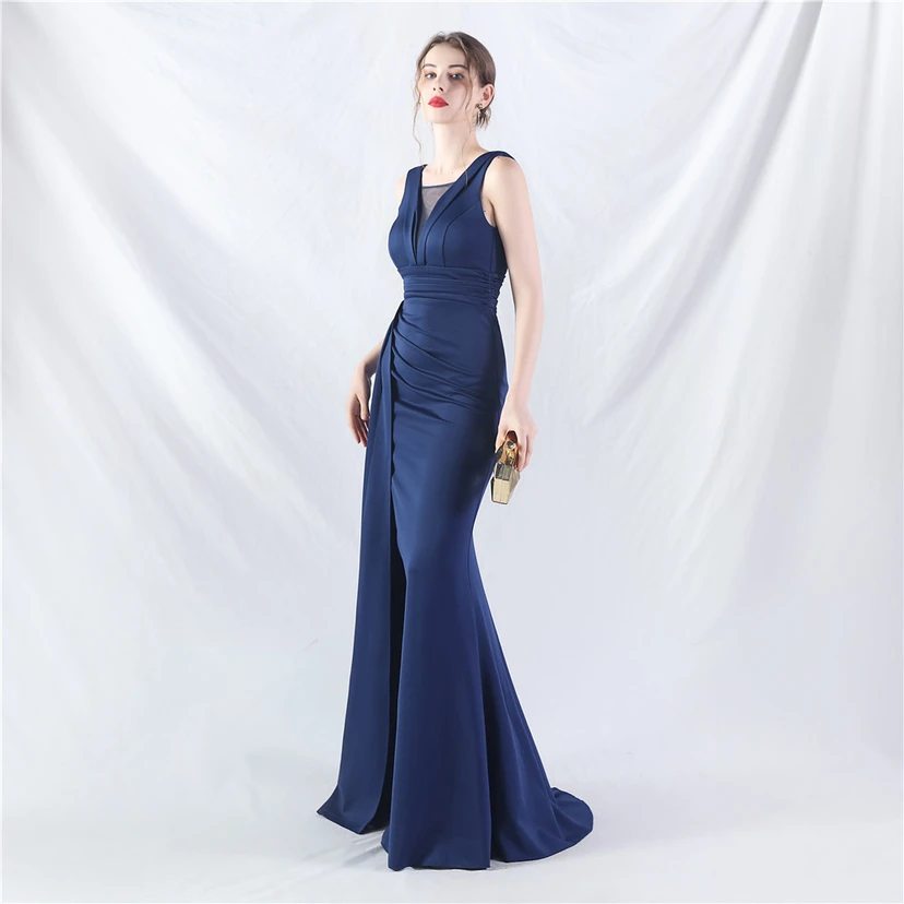 Vestido de noche de satén plisado con 8 colores opcionales view 67