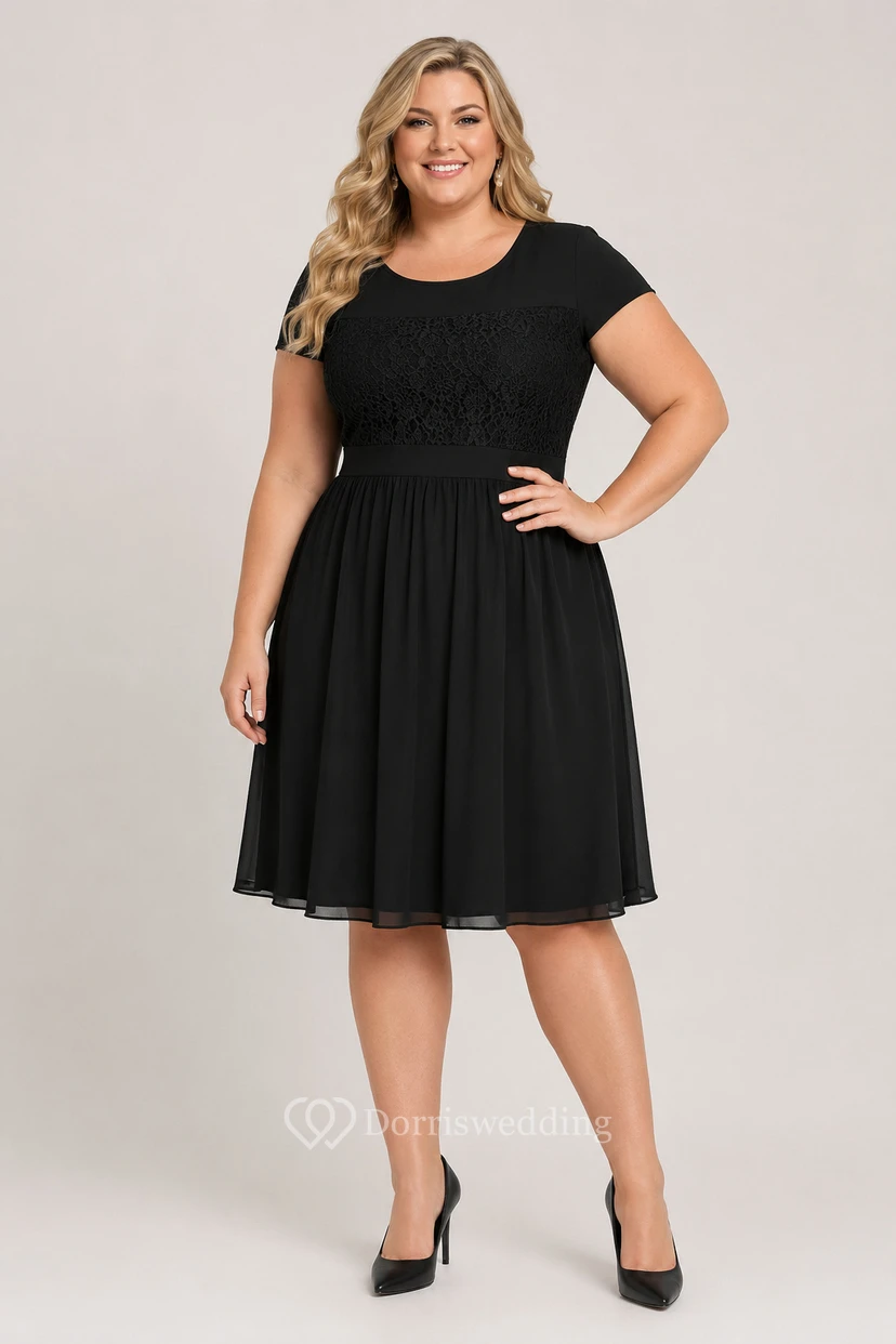 Kurzärmeliges, knielanges Kleid mit Spitzenverzierungen view 9