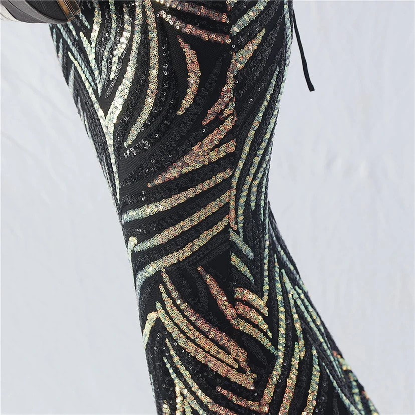Palace Herringbone Waist Strap Heavy-Crafted Beaded High-End Evening Dress view 20