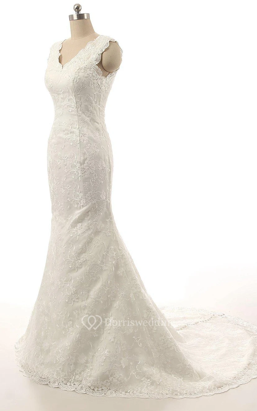 Meerjungfrauen-Träger, V-Ausschnitt, Glockenform, Perlenapplikationen, Reißverschluss, Korsett-Rücken, Träger aus Chiffon, Spitze, Pailletten, Organza, Satin und Taft