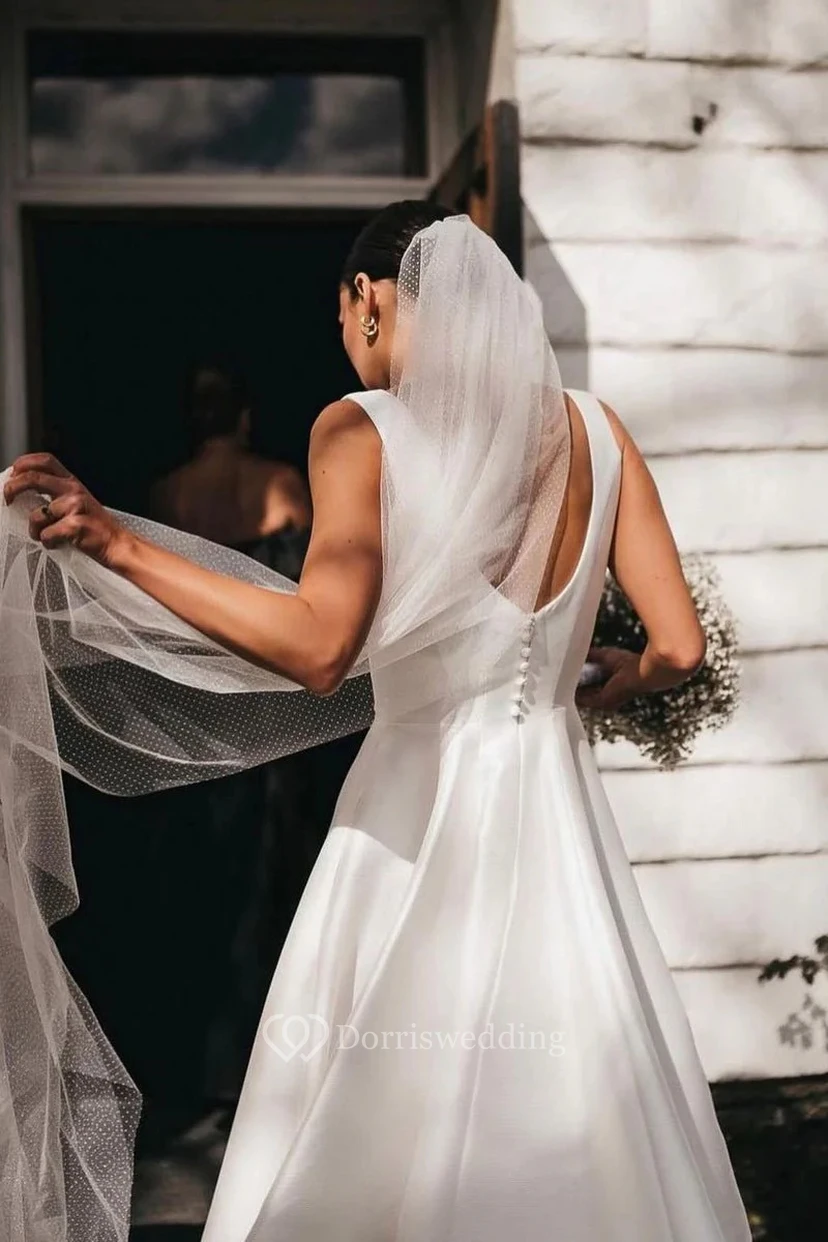 Robe de mariée blanche bustier pour l'extérieur view 2