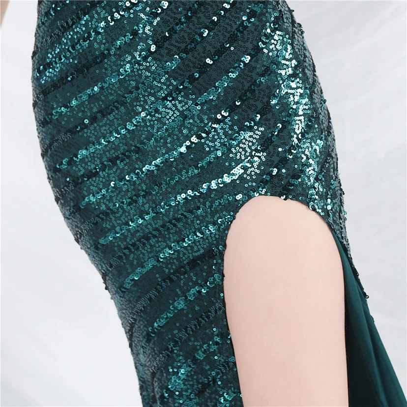 Fashionable Women'S Suspender Low-Cut Sequined Evening Dress view 9