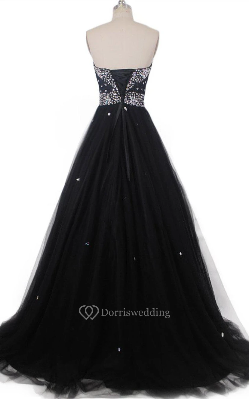 Sweetheart A-line Gown With Sequins and Pleats view 2