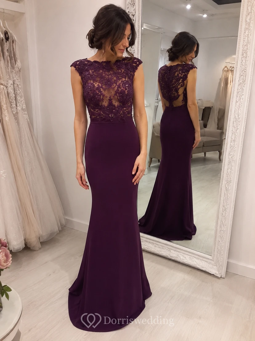 Elegant Black Sleeveless Mermaid Evening Dress Lace Appliques Beadings view 8