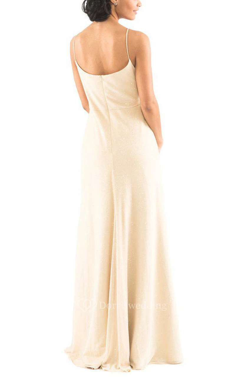 Elegant Spagetti Straps Sheath Long Dress view 2