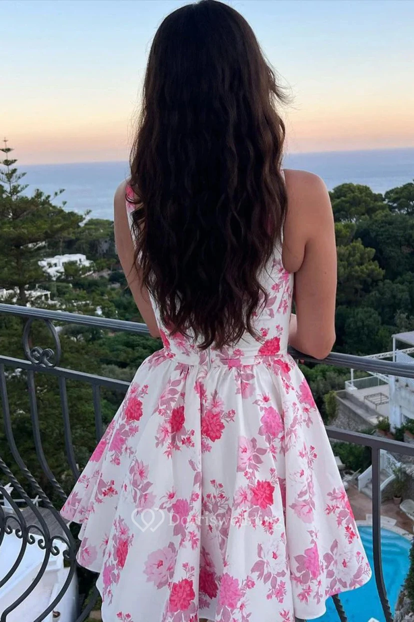 Robe d'été blanche à imprimé floral view 2