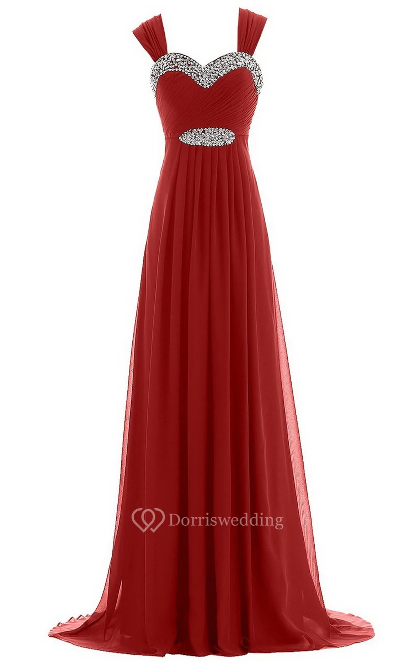 Sweetheart Beading Sweep Train With Zipper Back view 15
