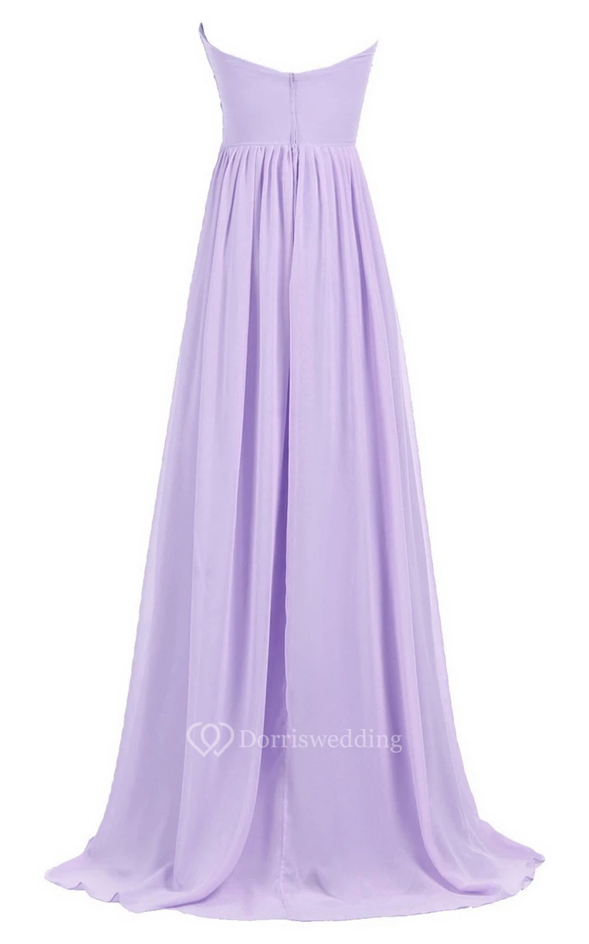 Sweetheart Empire Long Gown With Sequined Bodice view 8