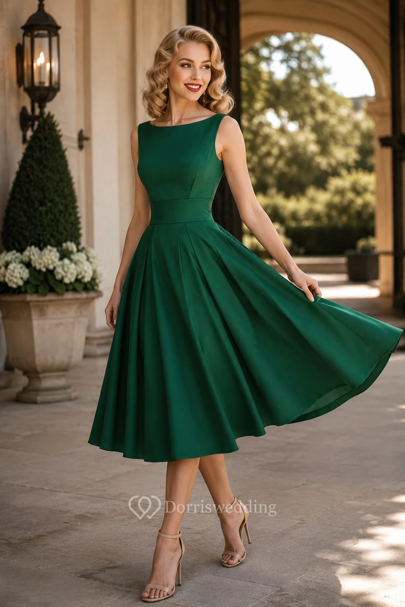 Simple Pleated Knee-Length Frock view 6