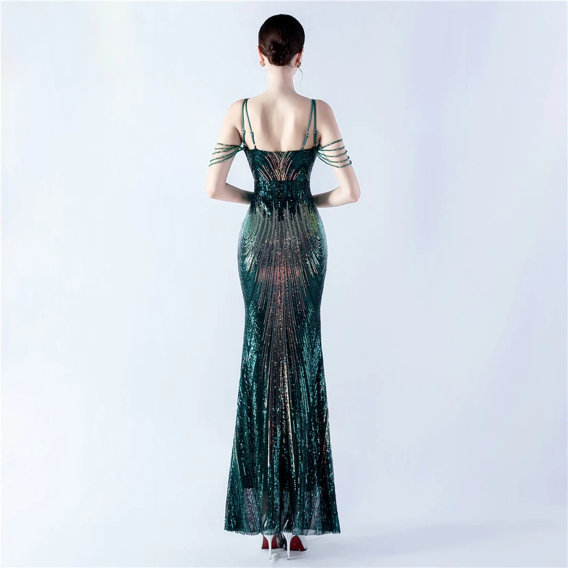 Positionierung von Blumenperlen, besticktes Abendkleid, Bankett, Feier, Aufführung, Gastgeber view 20