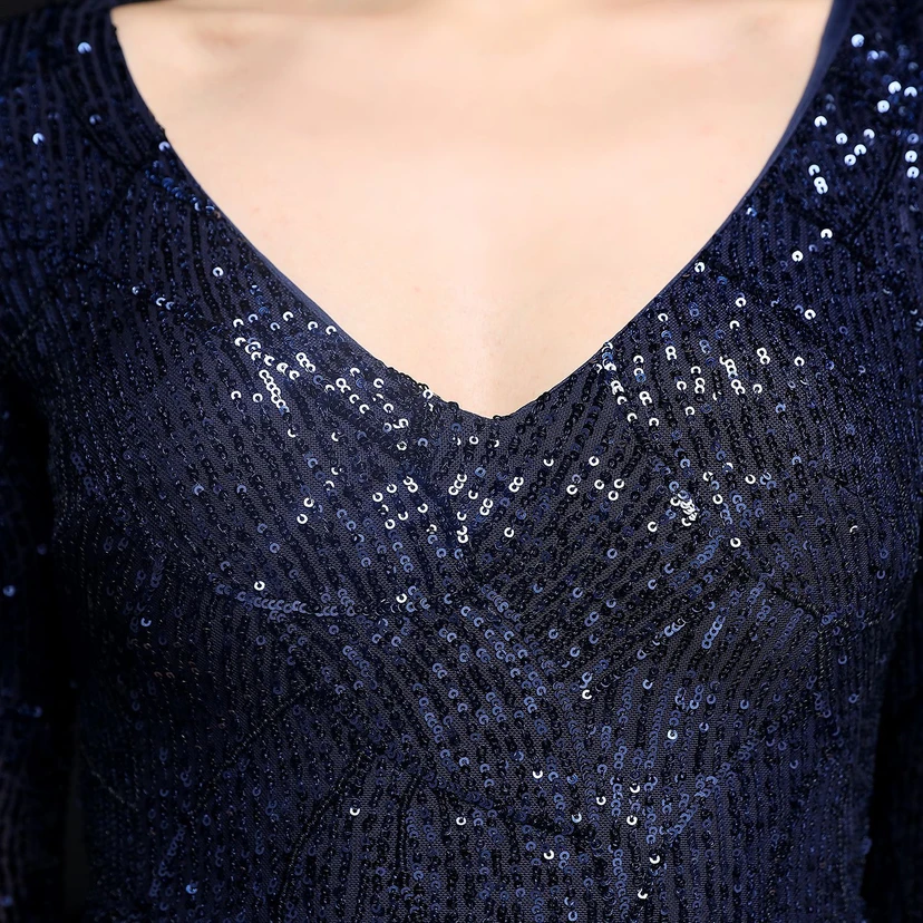 Robe de soirée élégante à sequins, longue, cintrée et sirène, idéale pour les réceptions et les célébrités. view 52