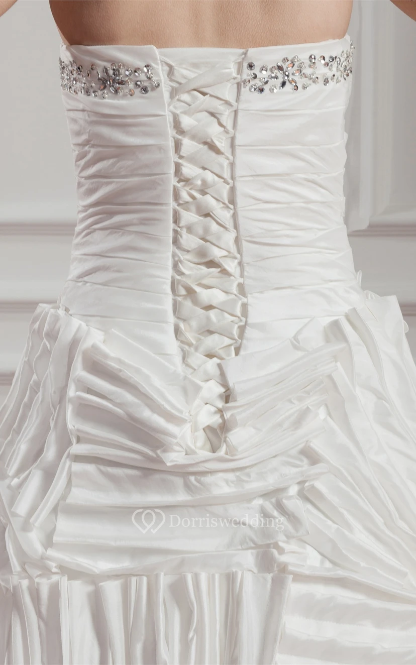 Sweetheart A-Line Ruched Gown With Stress view 2