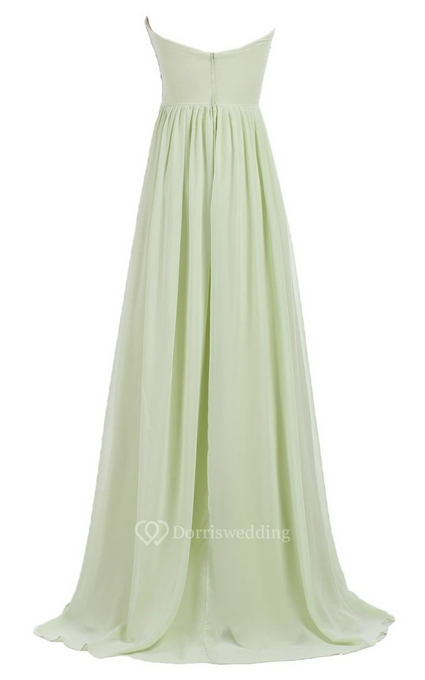 Sweetheart Empire Long Gown With Sequined Bodice view 10