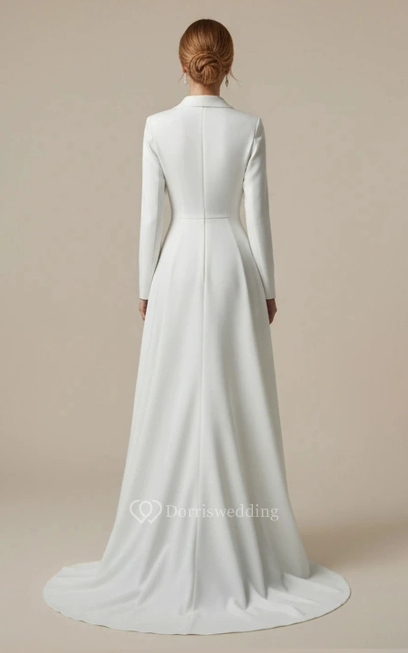 Combinaison longue blanche blazer pour mariage avec collants view 4