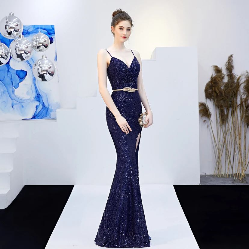 Märchenhaftes, verträumtes Promi-Party-, sexy, langes, schlankes Abendkleid mit Meerjungfrauenschnitt view 23
