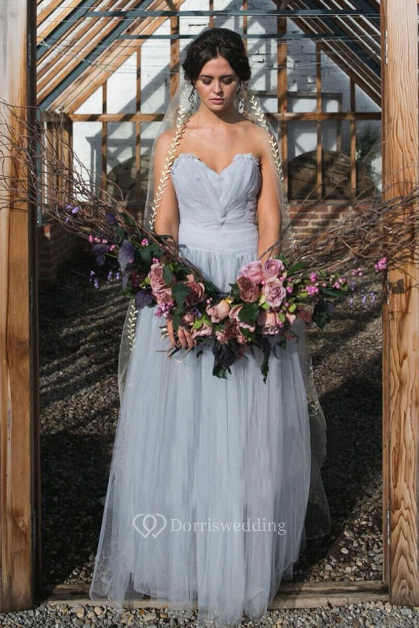 Fairy Long Tulle Wedding Veil with Lace Edge