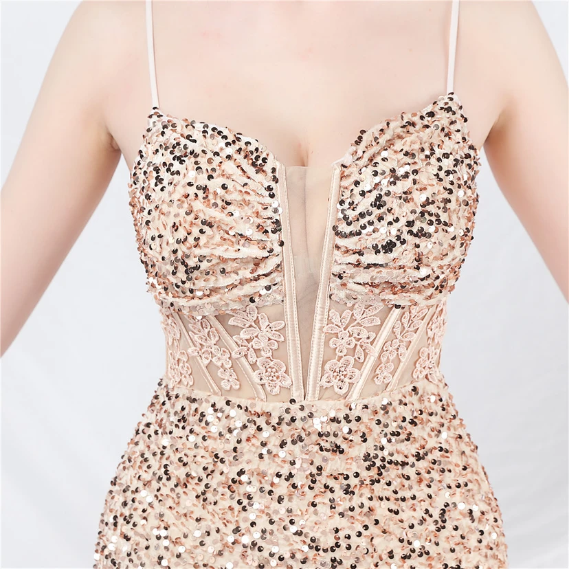 Vestido de noche pesado, estilo palacio, chaleco con diseño de espina de pescado, cintura con bordado de diamantes, flores, hombros descubiertos y tirantes. Vestido de alta gama. view 32