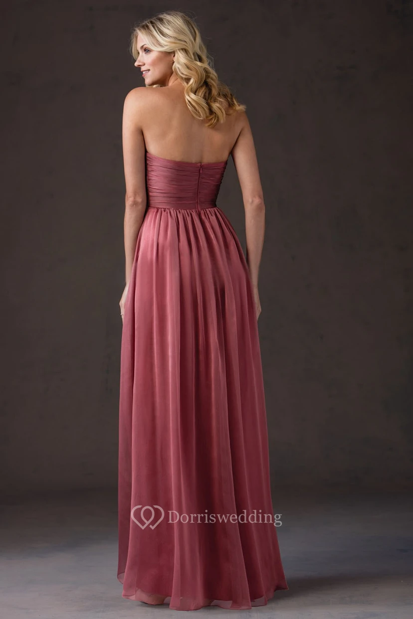 Sweetheart A-Line High-Low Gown With Crisscrossed Ruches view 2