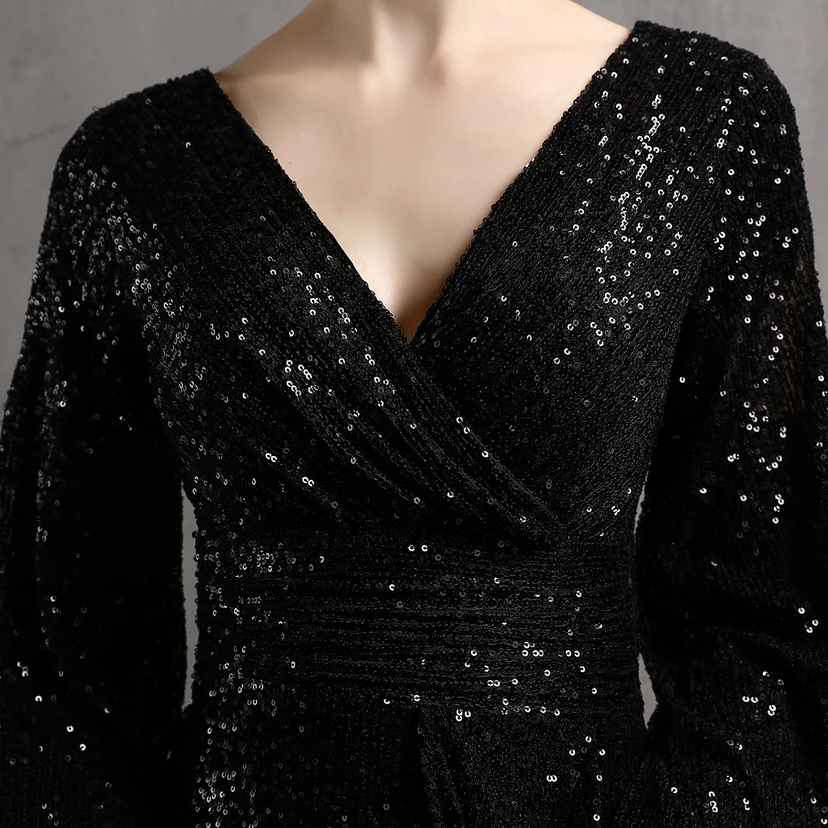 Vestido de noche corto, cena, banquete, sexy, discoteca, temperamento, elegante, celebridad, corto view 51