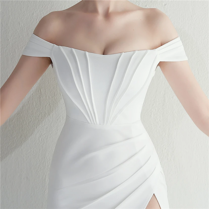 Cross-Border Supply schulterfreies, einseitig schulterfreies Kleid mit Schlitz für Nachtclub, Hochzeit oder Abendessen view 59