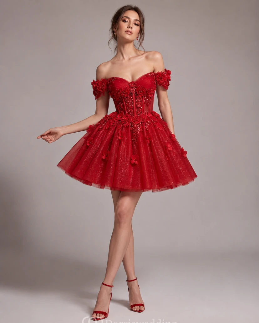 Pink Off-the-Shoulder Floral Mini Dress view 7