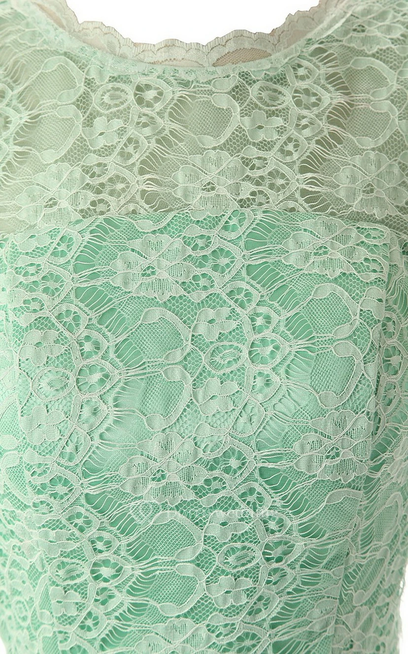 Graceful Scalloped Chiffon A-line Gown With Lace Appliques view 4