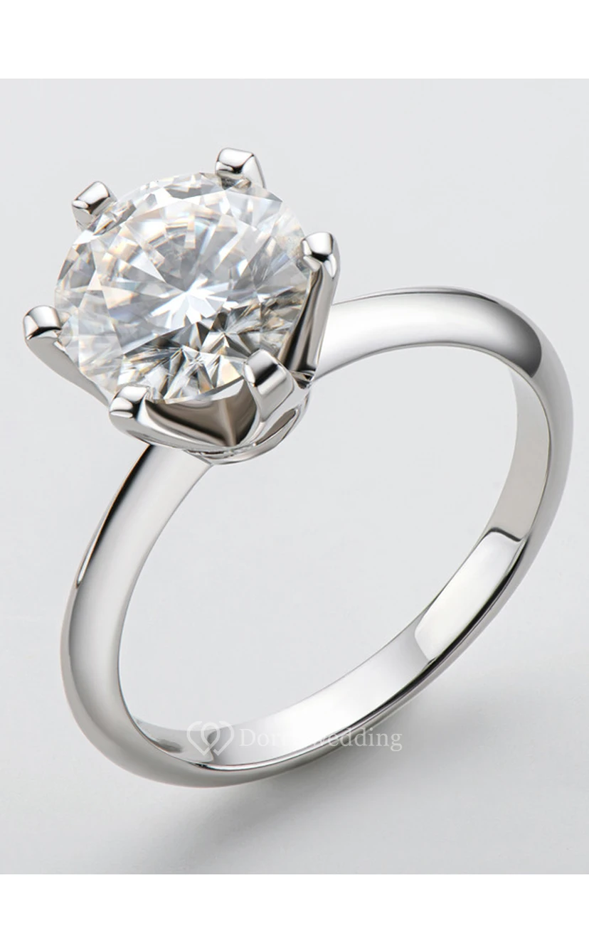 Alliances solitaires rondes en argent 925 view 5
