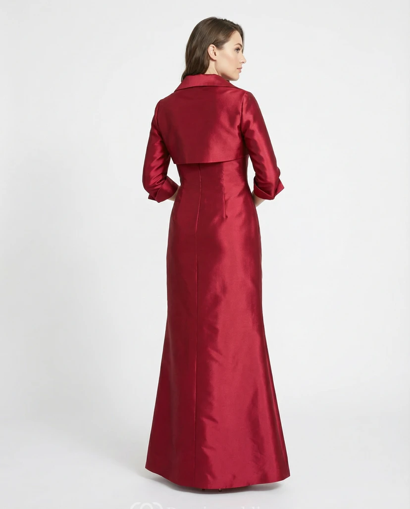 Satin Mother of the Bride Dress with Jacket view 2