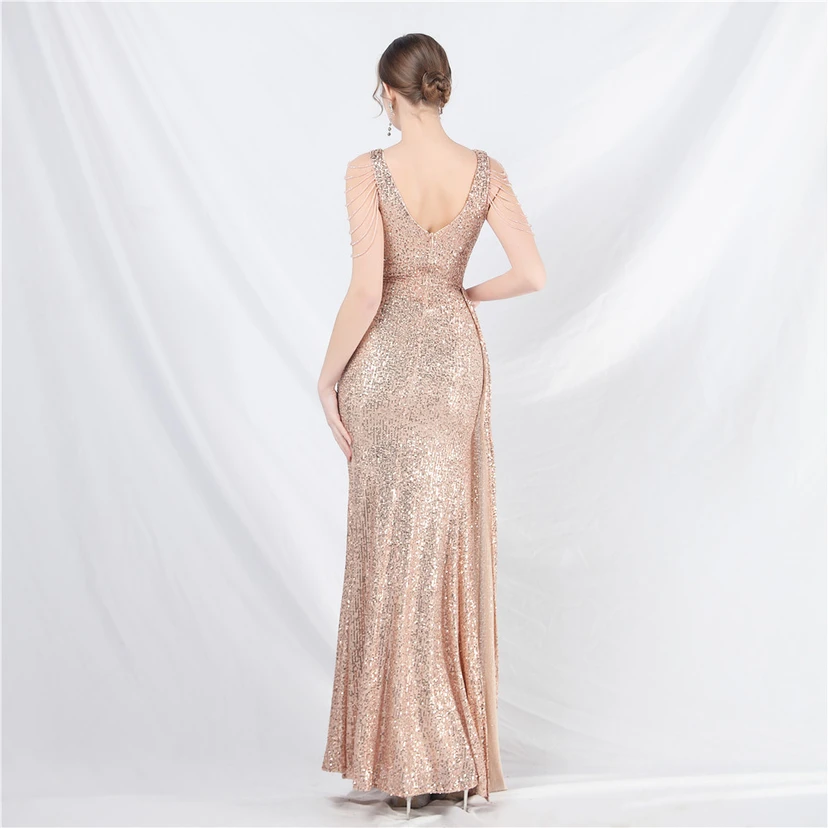 Cross-Border Dress Crafted Custom-Made Beaded Sequined Long Evening Dress view 25