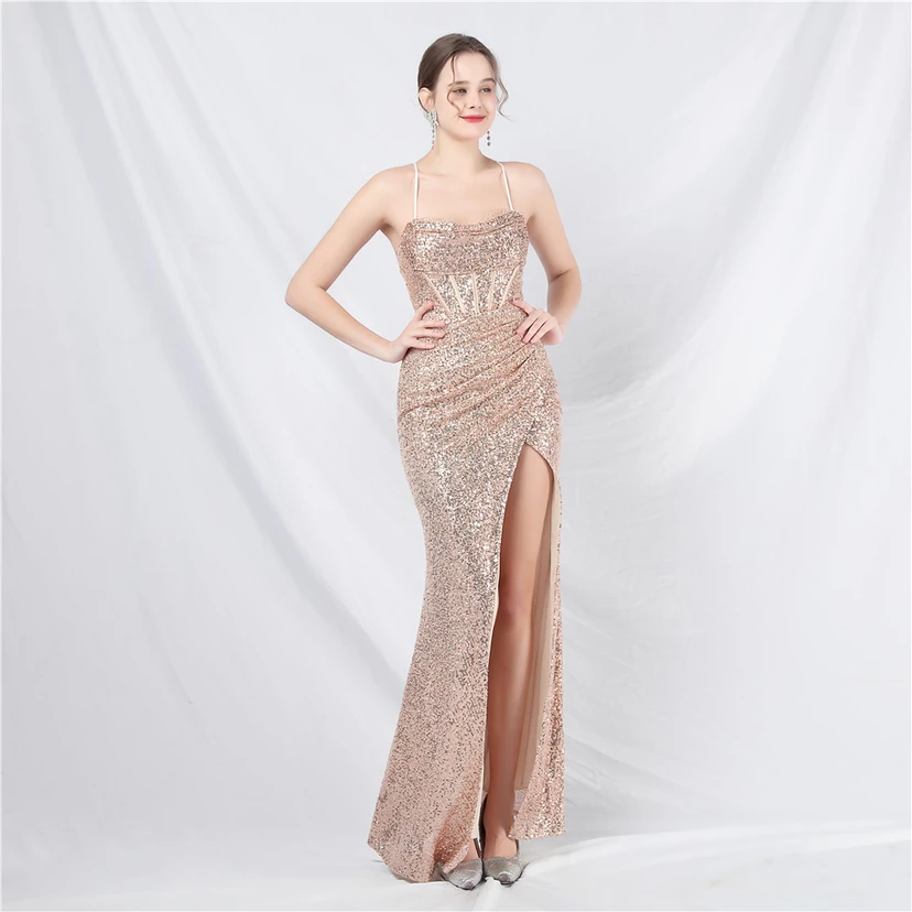 Palace Style Fishbone Waist Heavy Beading High-End Evening Dress view 2