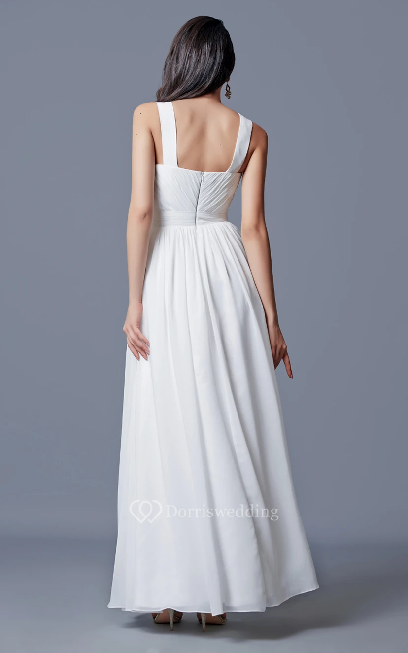 Sleeveless Pleated Long Chiffon A-line Dress view 3