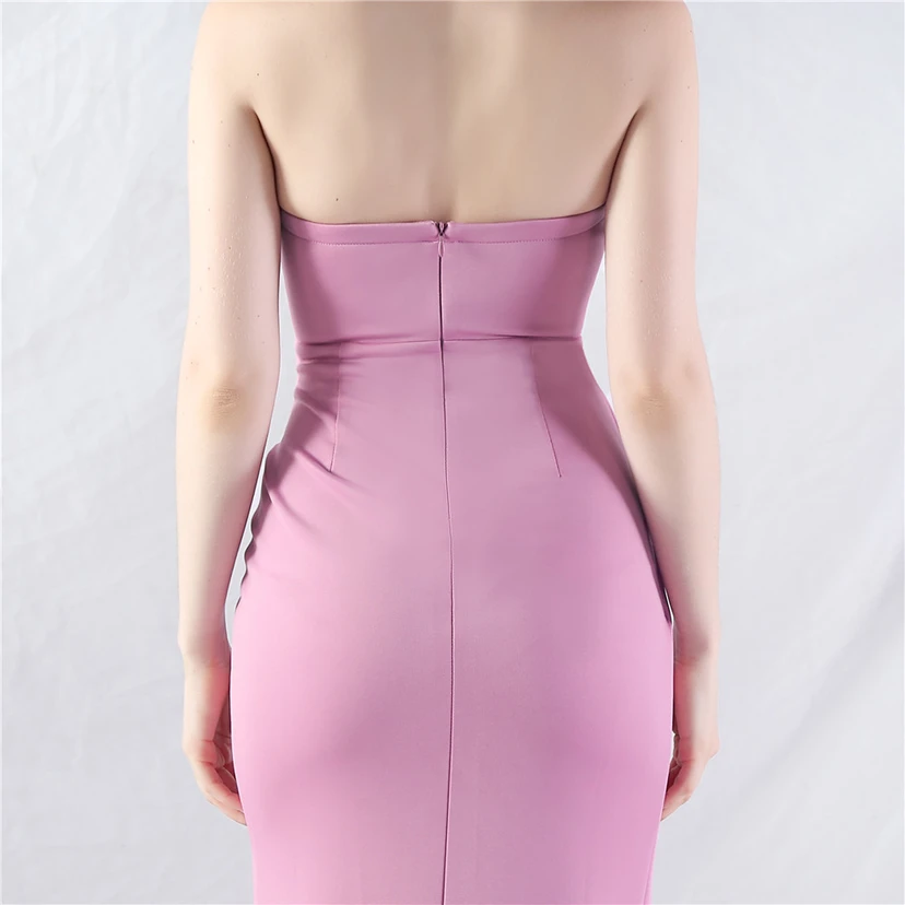 Vestido de noche de alta gama con cintura de espiga, elaborado con cuentas y forma elaborada. view 34