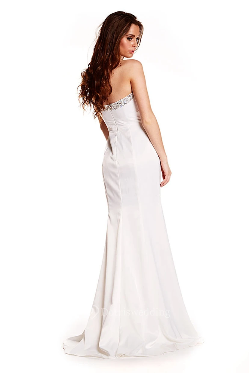 Sweetheart Sleeveless Beaded Chiffon Prom Dress With Brush Train view 2