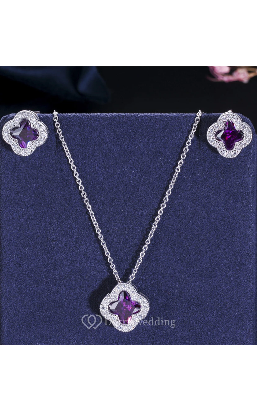 Besonderes mehrfarbiges Strass-Schmuckset für Braut und Cocktailpartys: Halskette und Ohrringe view 3
