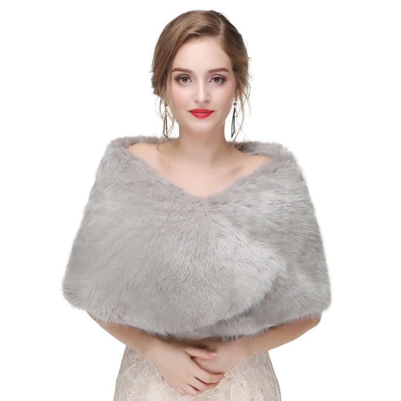 Bridal Winter Warm Wool Cape High-End Fur Wedding Dress Fox Fur Waistcoat view 20