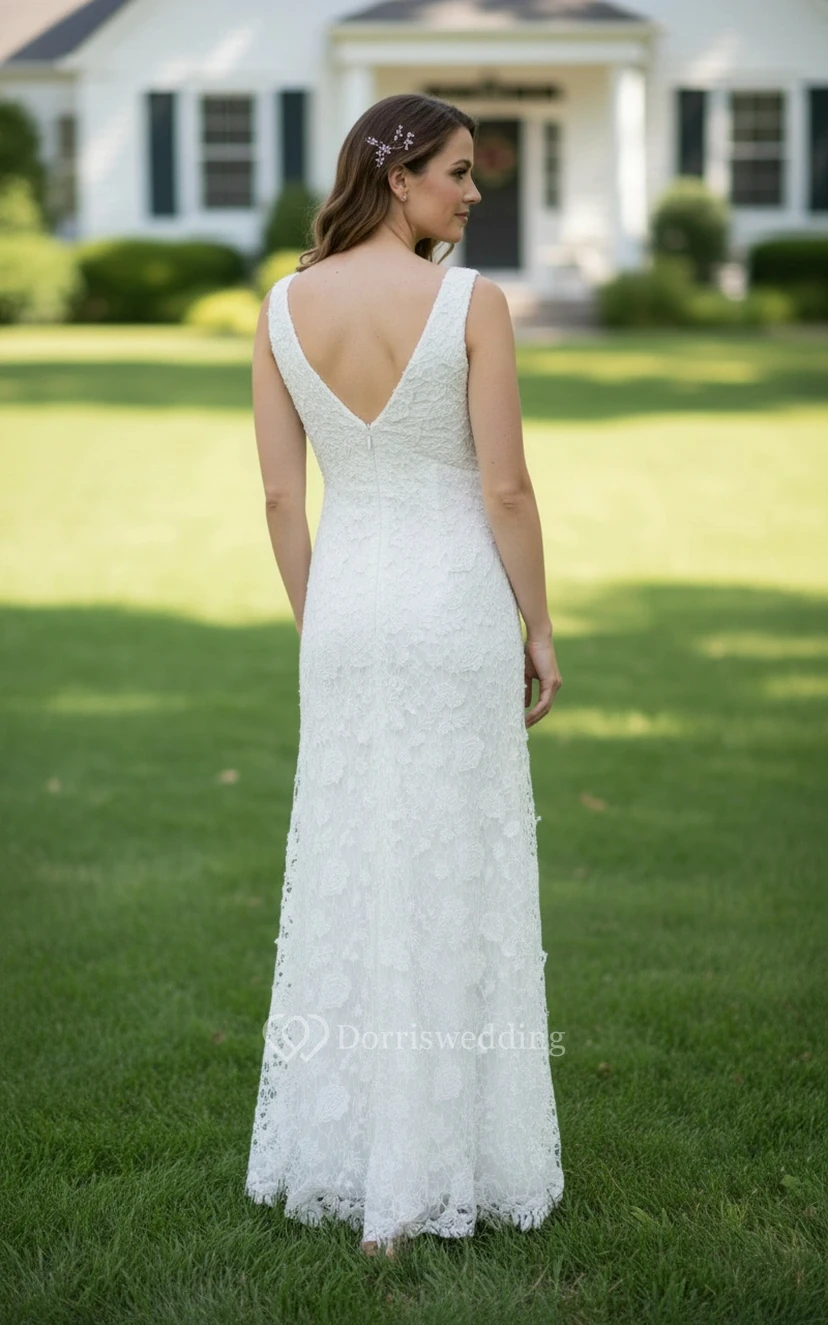 Zeitloses Vintage-Kleid mit V-Ausschnitt view 2