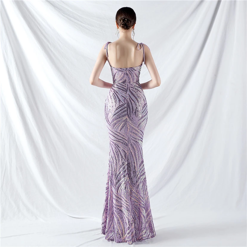 Double-Binding Rope-Binding Craft-Made Ostrich Feather Encrypted Laminated Beads High-End Evening Dress view 76