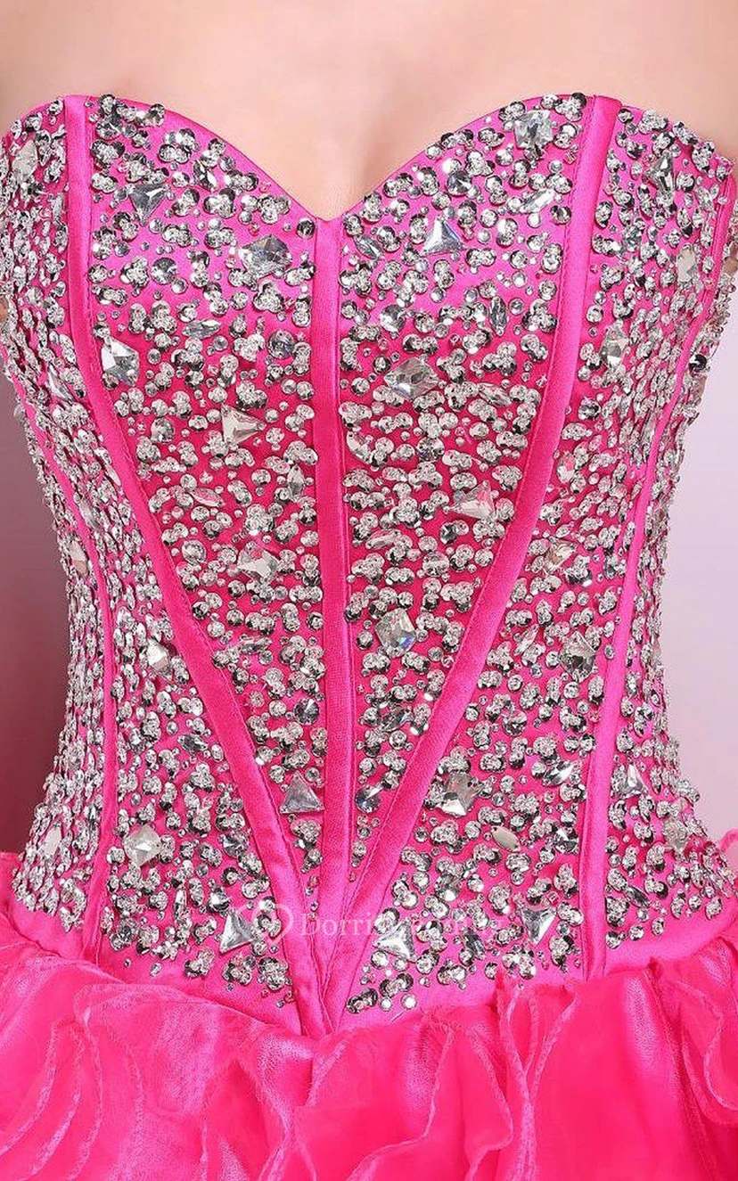 Chic Sweetheart Ball Gown With Ruffles and Beadings view 8