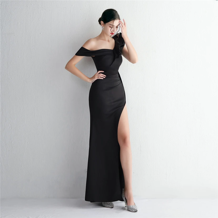 6 Farben One Shoulder Bankett Abendkleid Mode Party Langes Elegantes Schlankes Sexy Meerjungfrauenkleid view 42