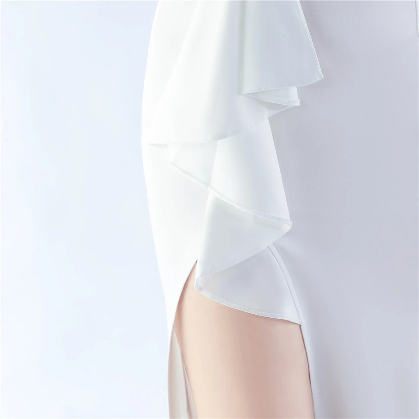 Klassisches langes Abendkleid aus Satin mit One-Shoulder-Ausschnitt view 54
