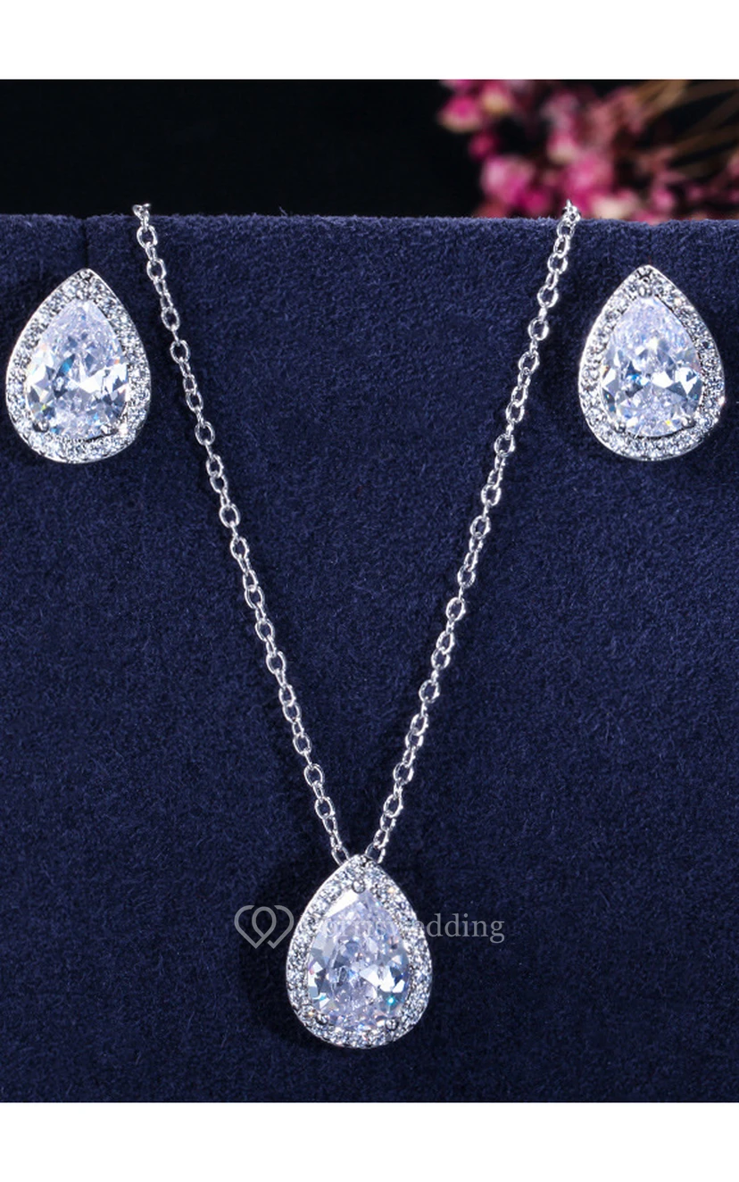 Multiple Color Bridal and Cocktail Party Rhinestone Necklace and Earrings Jewelry Set view 3