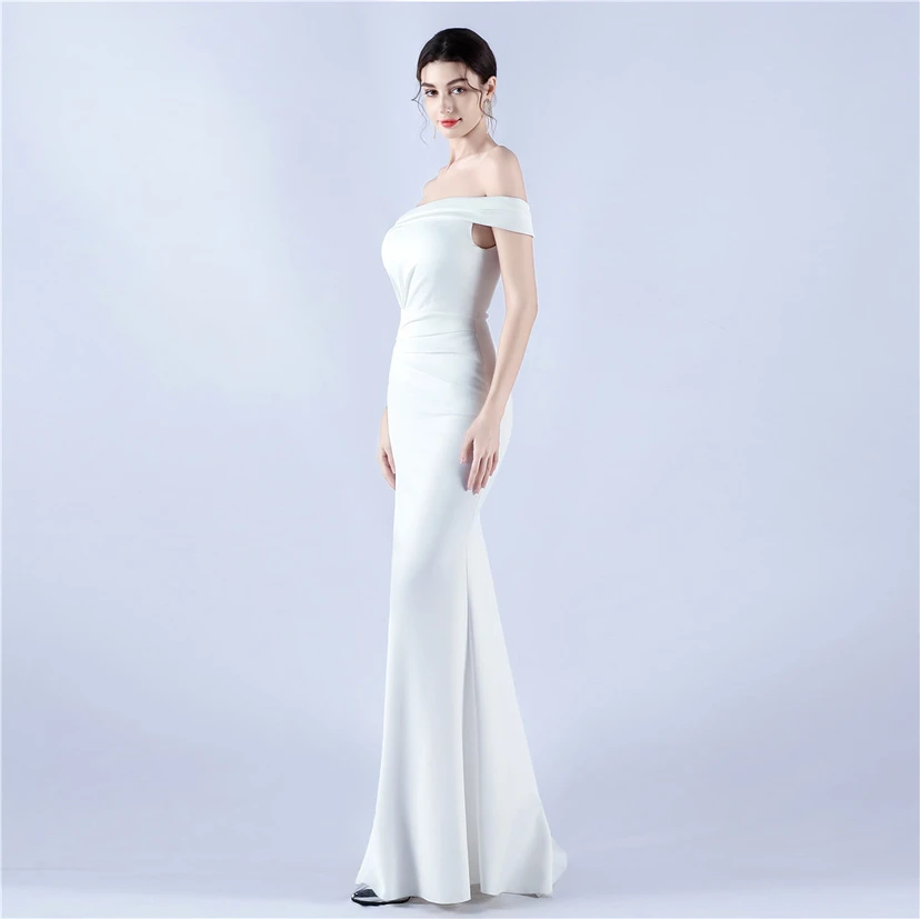 Satin-Abendkleid mit einer Schulter für festliche Anlässe und Bankette view 40
